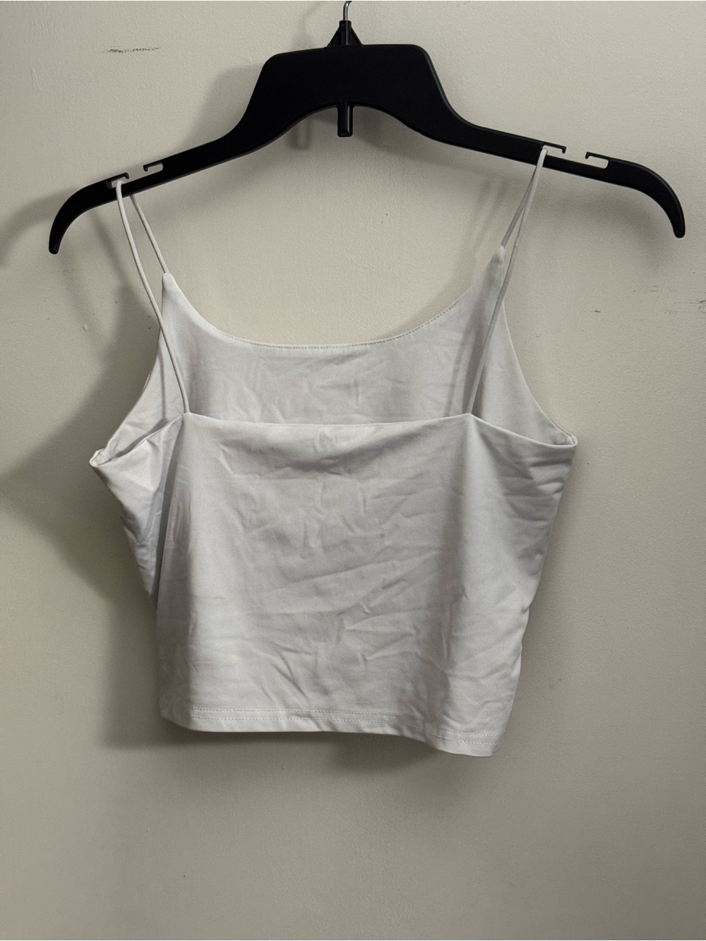 White Spaghetti Strap Crop Tank Top - Women